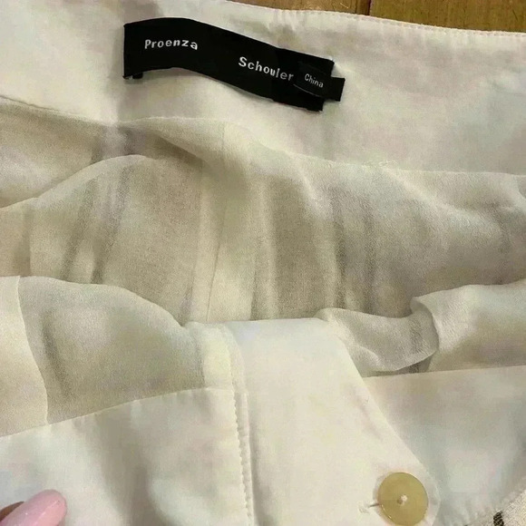 Womens Palazzo Striped Wide Leg Flowing white black pockets Proenza Schouler 6 - Picture 4 of 11